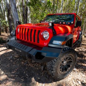 Jeep Wrangler Bumper - Front - Go Rhino - Trailine Full Width - Black - `07-`20